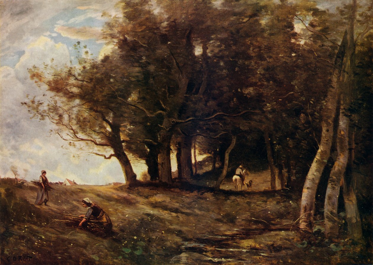 Os coletores de madeira, c1843 de Jean Baptiste Camille Corot