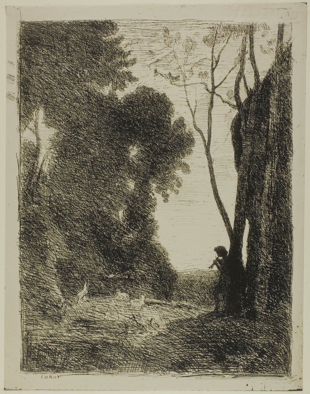 O Jovem Pastor, segundo prato de Jean Baptiste Camille Corot