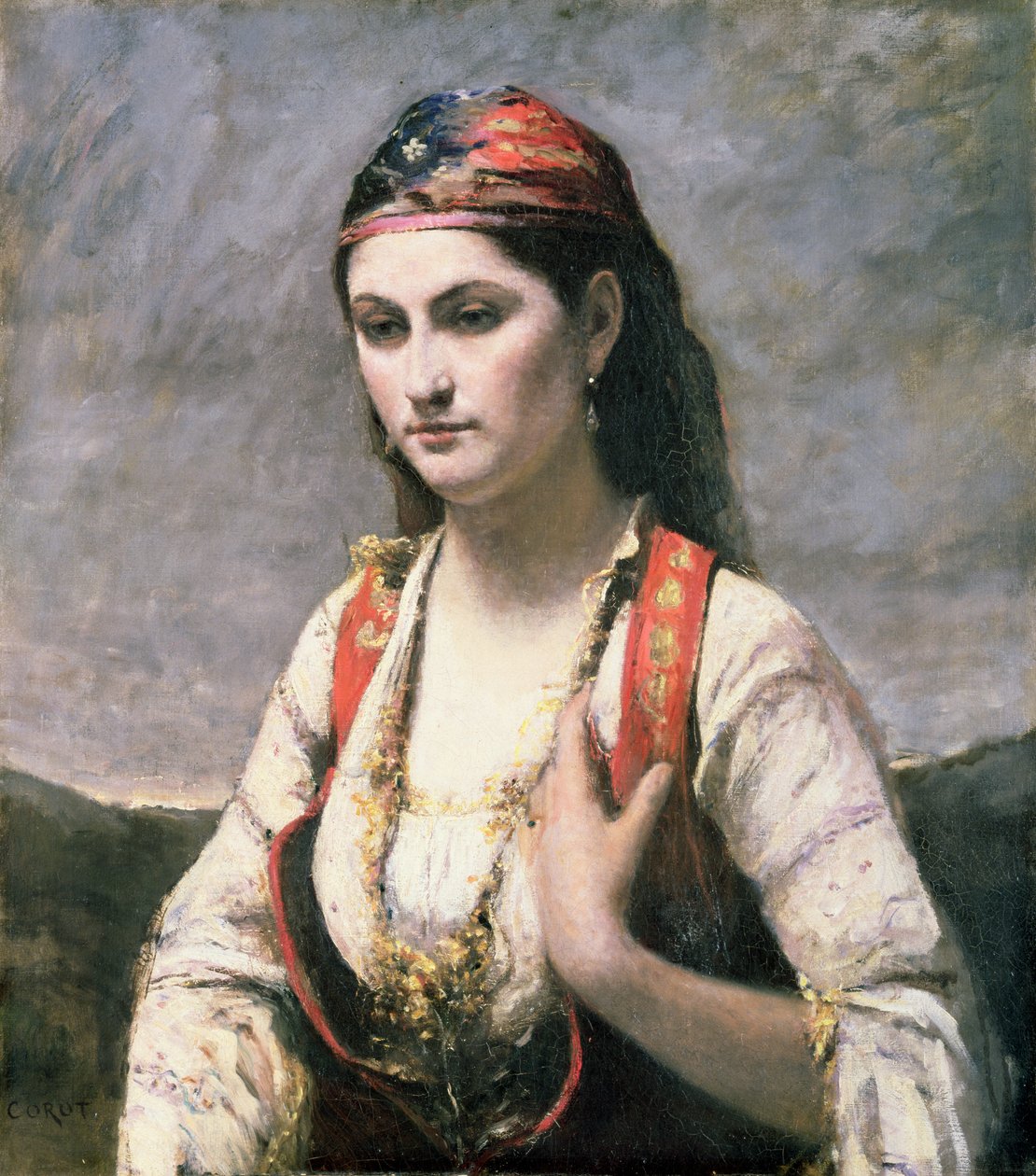 A jovem mulher de Albano, 1872 de Jean Baptiste Camille Corot