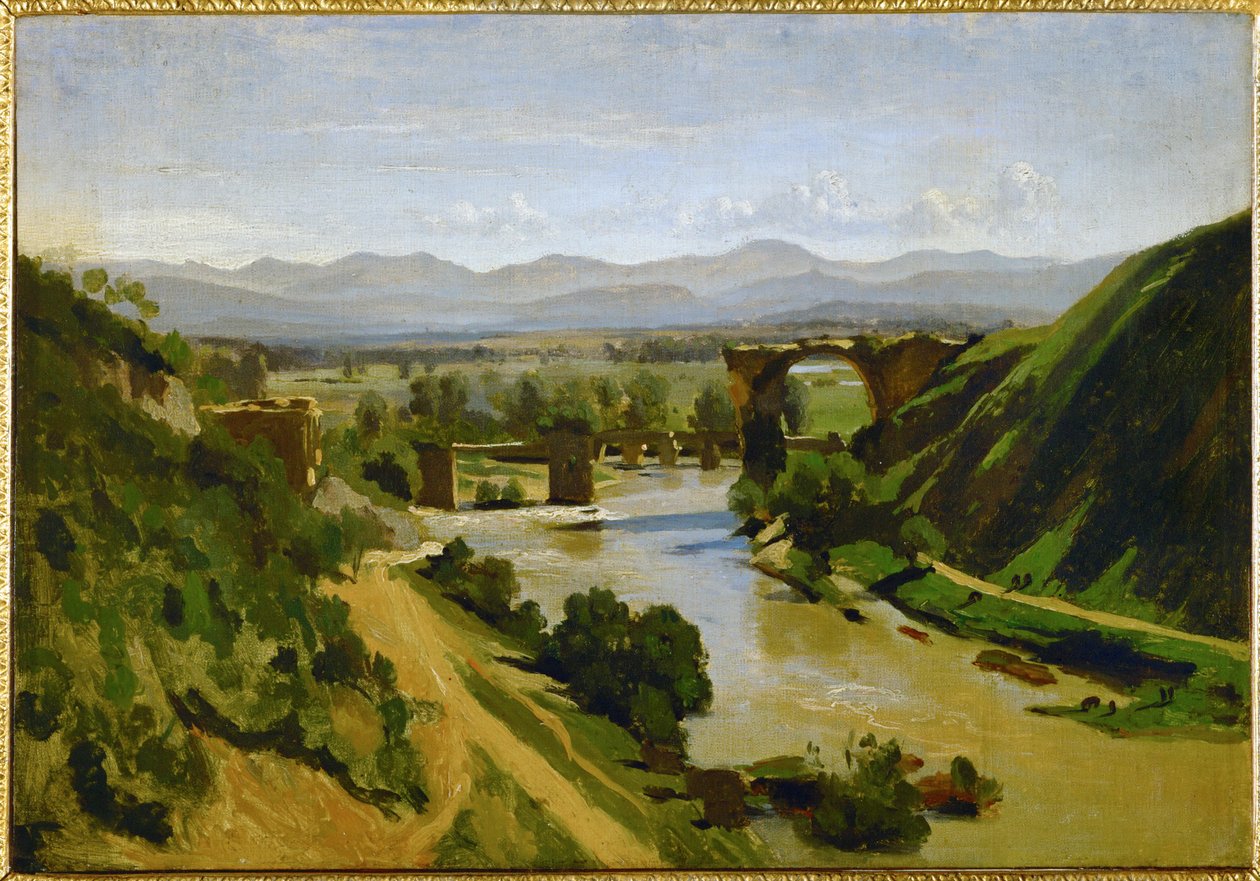 A ponte de Narni, Itália ... de Jean Baptiste Camille Corot