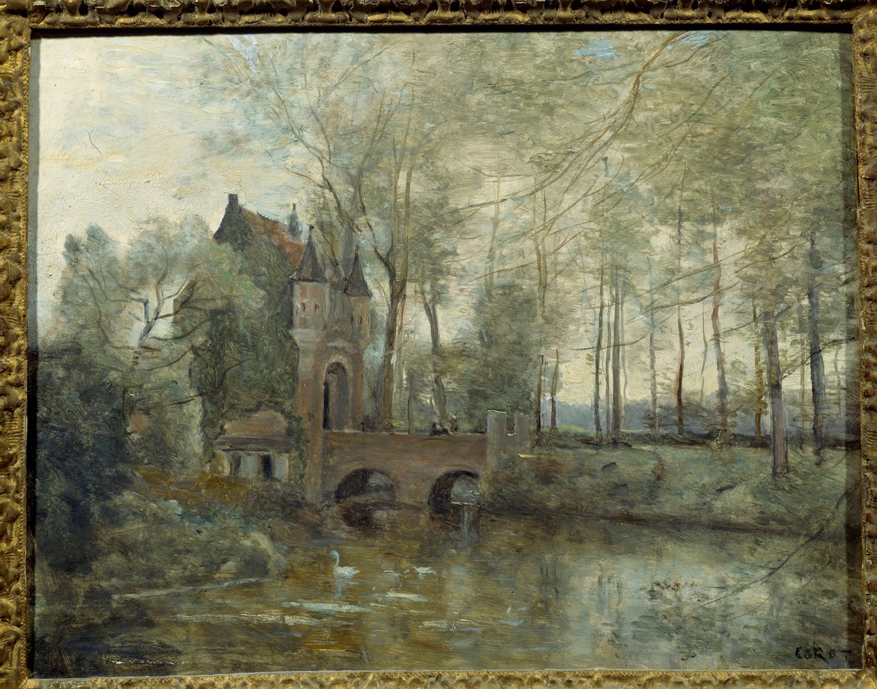 O castelo de Wagnouville. Pintura de Camille Corot (1796-1875) de Jean Baptiste Camille Corot