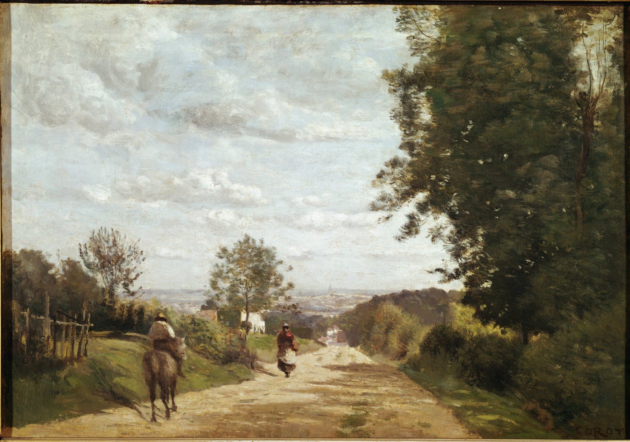 O caminho para Sevres (óleo sobre tela de Jean Baptiste Camille Corot