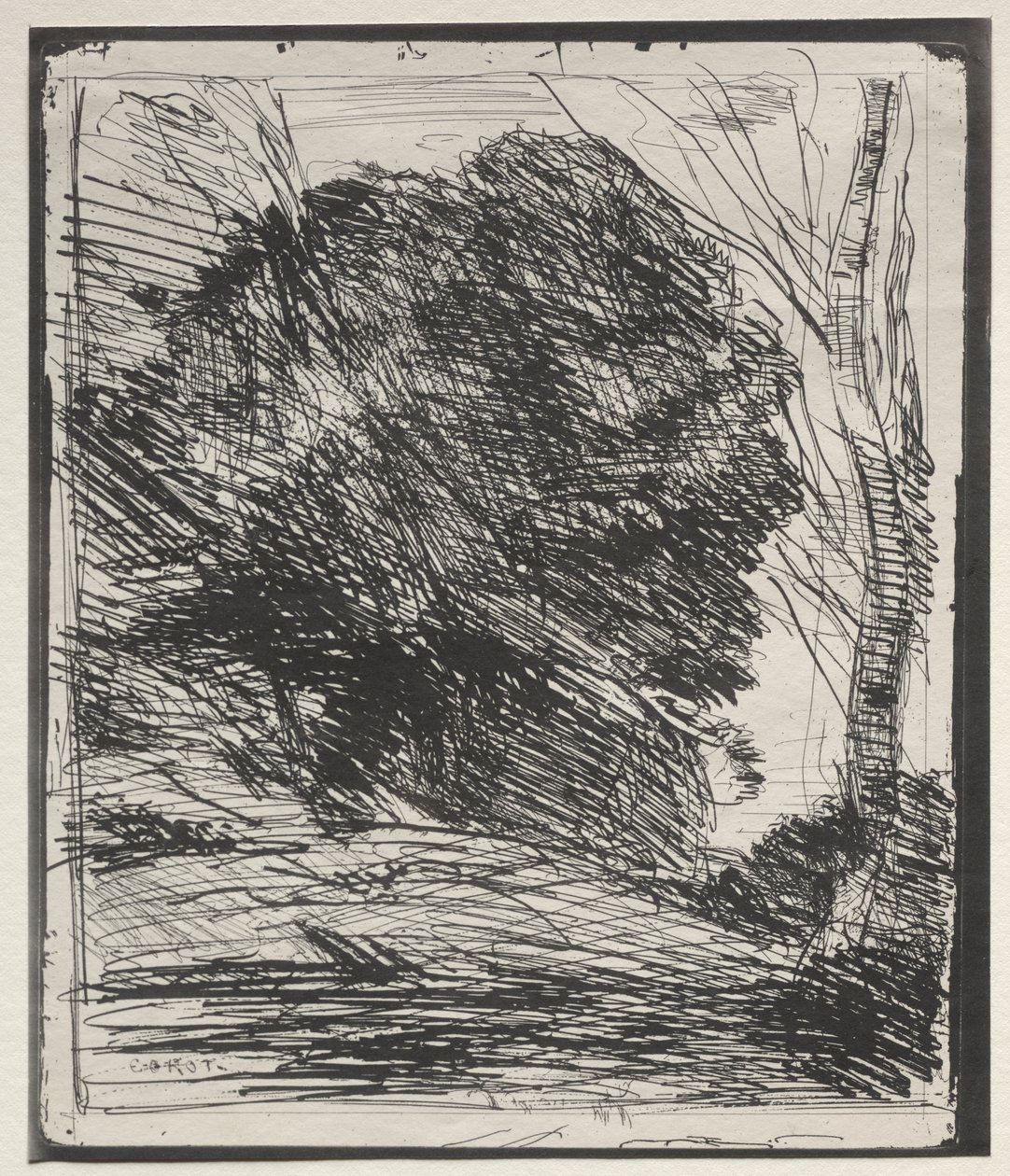 Árvores na montanha de Jean Baptiste Camille Corot