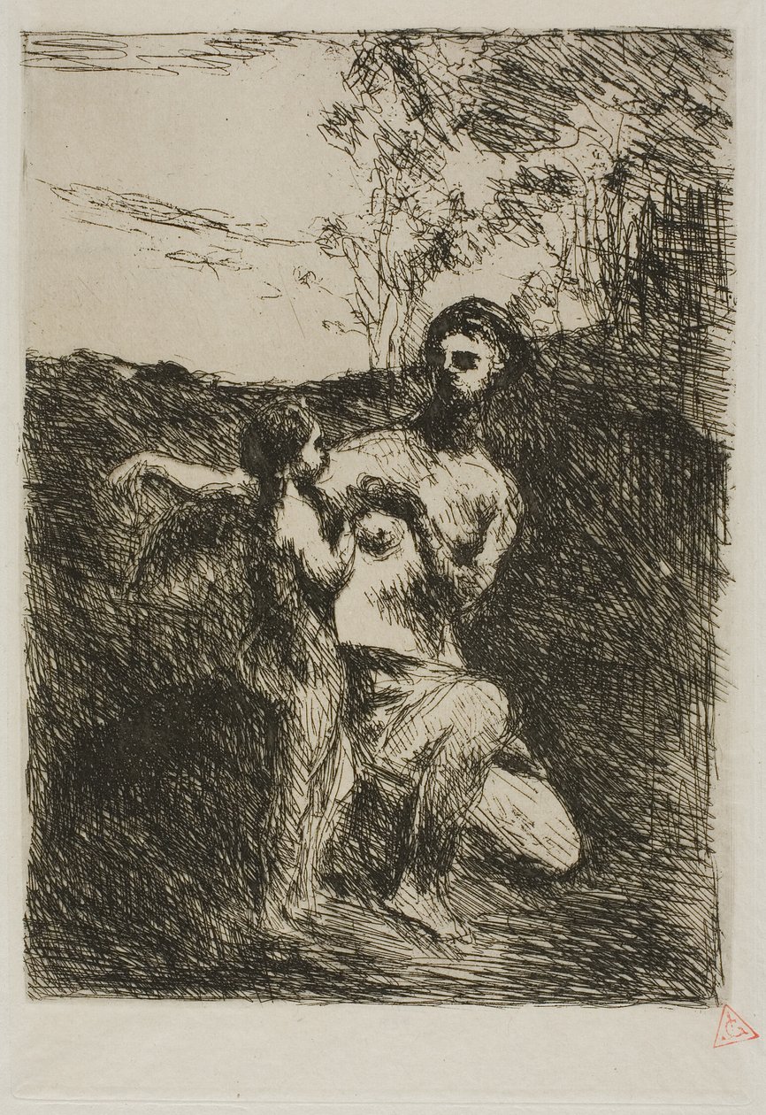 Vénus cortando as asas do Cupido, primeira placa de Jean Baptiste Camille Corot