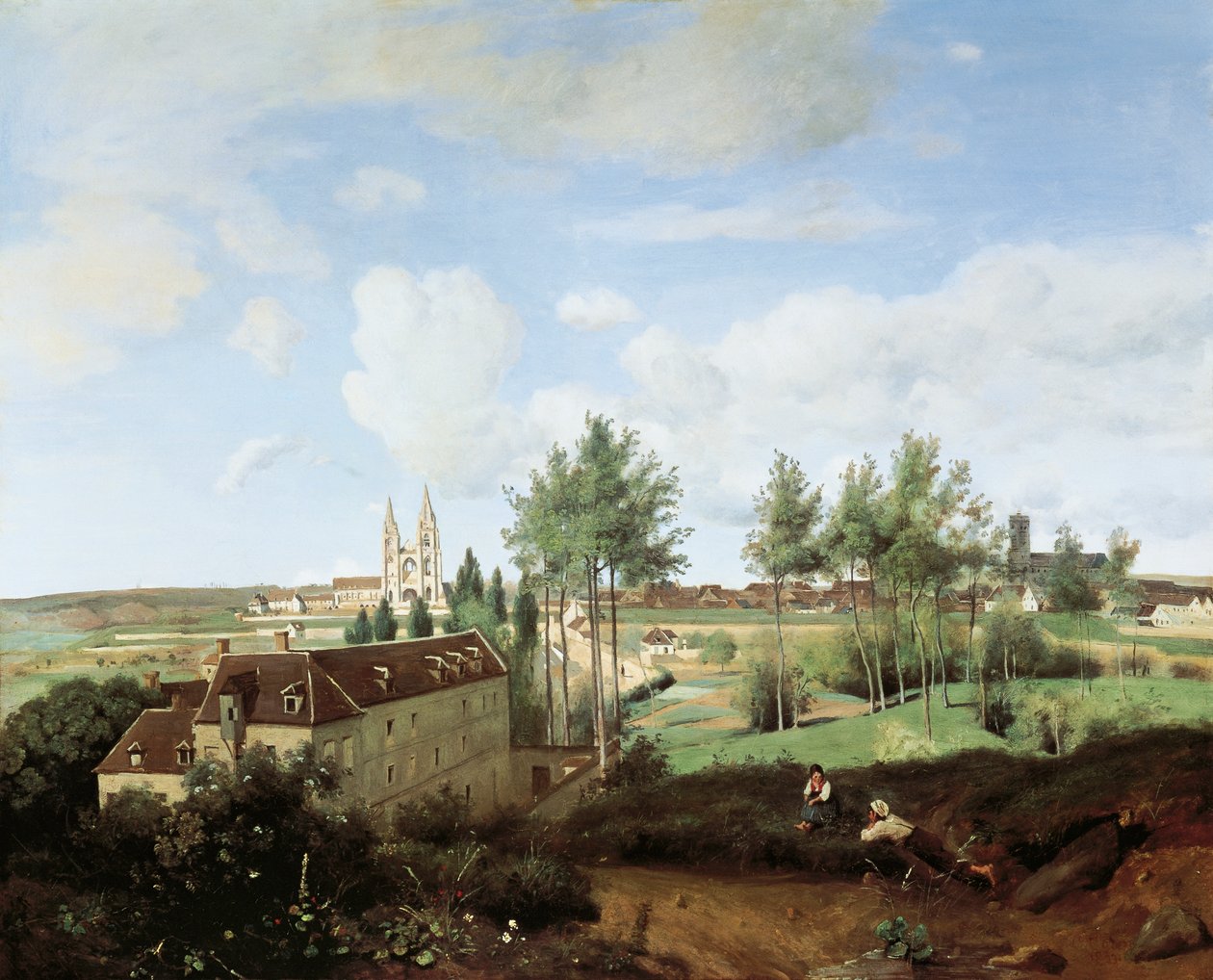 Vista de Soissons, de Jean-Baptiste-Camille Corot (1796-1875), 80x100 cm. de Jean Baptiste Camille Corot