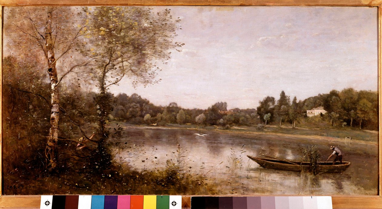 Vista da lagoa da cidade de Avray (Ville-d