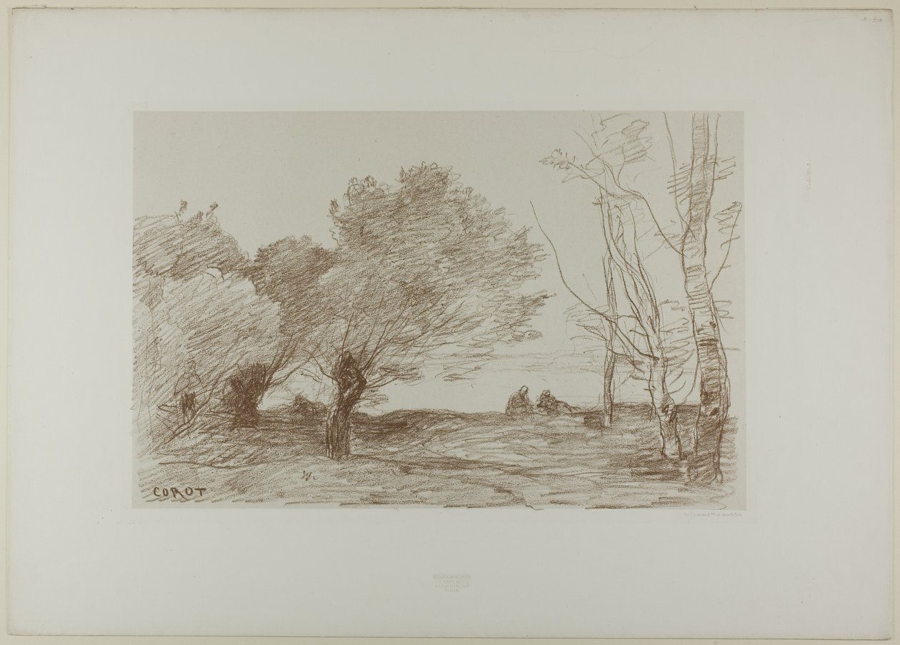 Salgueiros e álamos brancos de Jean Baptiste Camille Corot