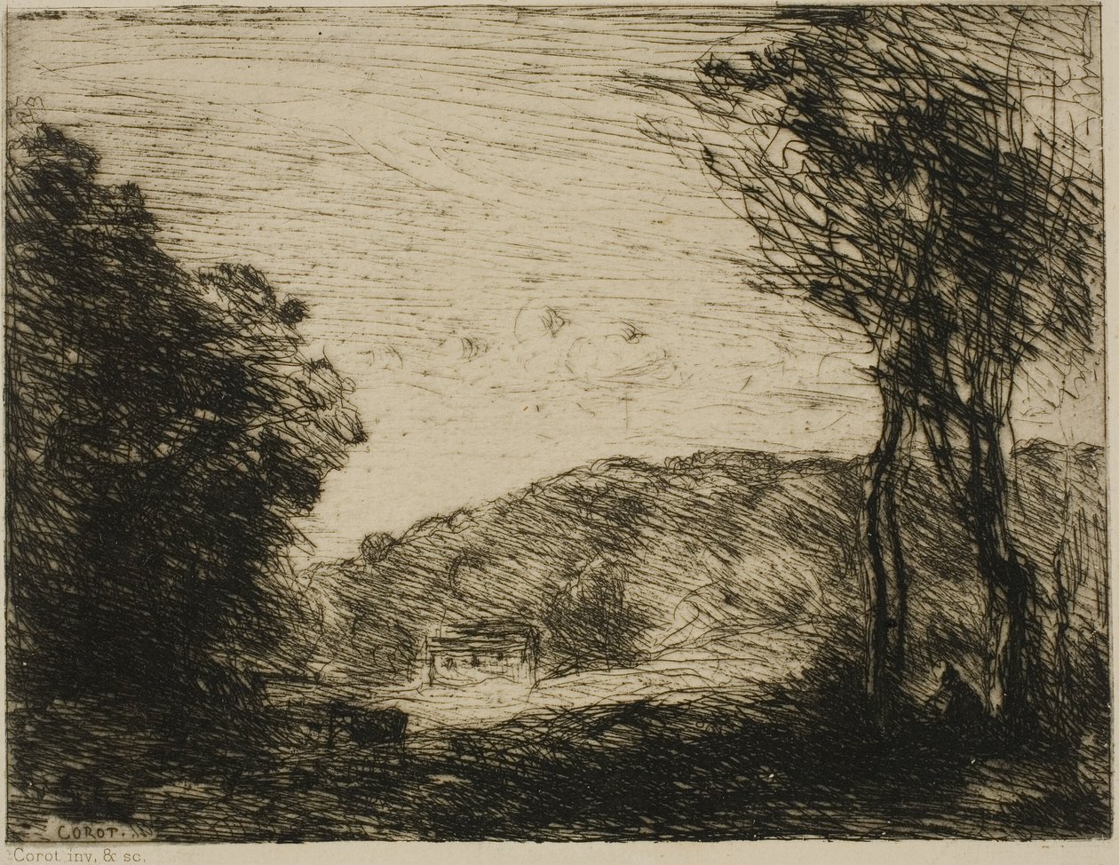 Campo Arborizado de Jean Baptiste Camille Corot
