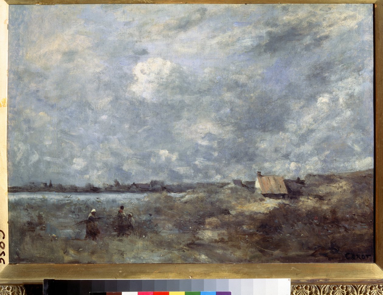 "Stormy Weather in Pas de Calais" (Tempo Tempestuoso. Pas de Calais) Pintura de Camille Corot (1796-1875) ca. 1870 Museu Pushkin, Moscovo de Jean Baptiste Camille Corot