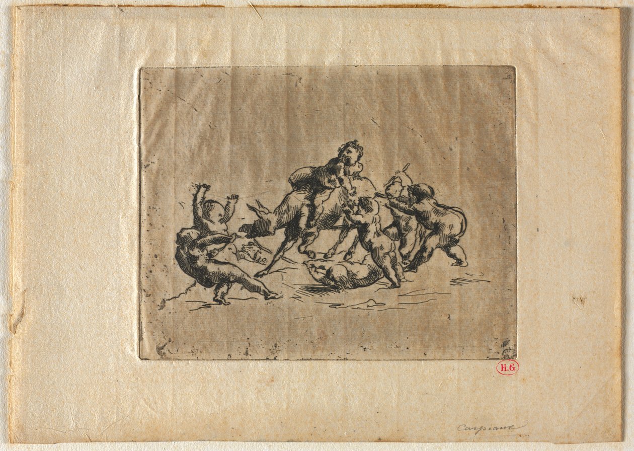 Bacanal com crianças e burro. de Jean Baptiste Carpeaux
