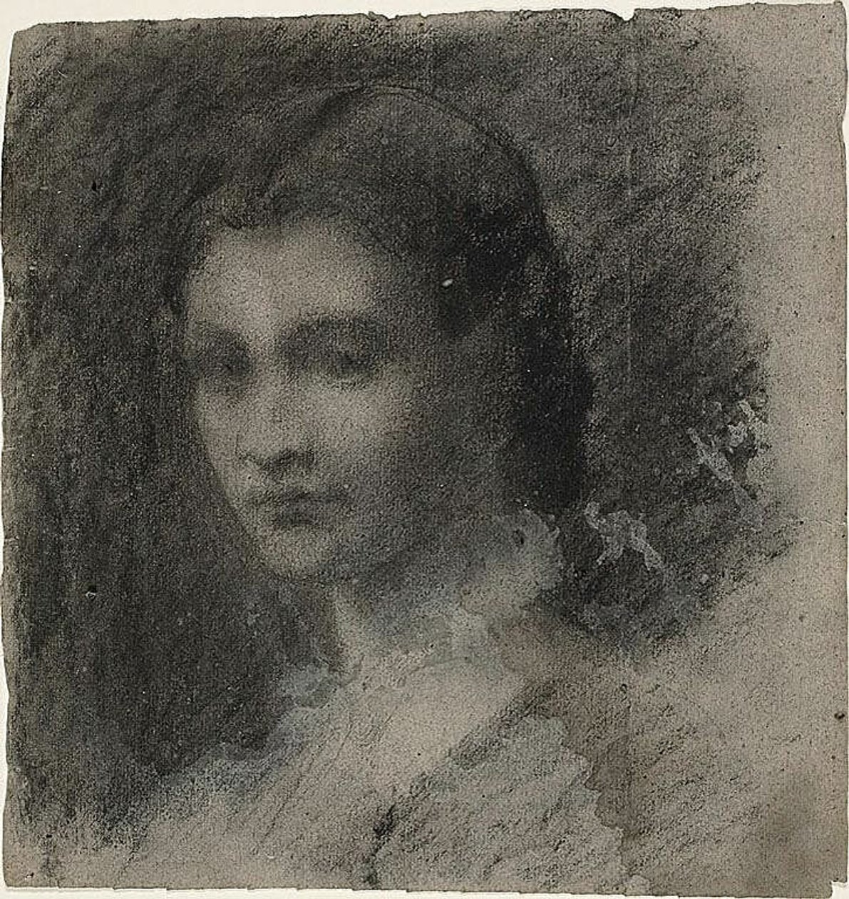 Busto de uma mulher jovem (frente); figura feminina sentada (verso) de Jean Baptiste Carpeaux