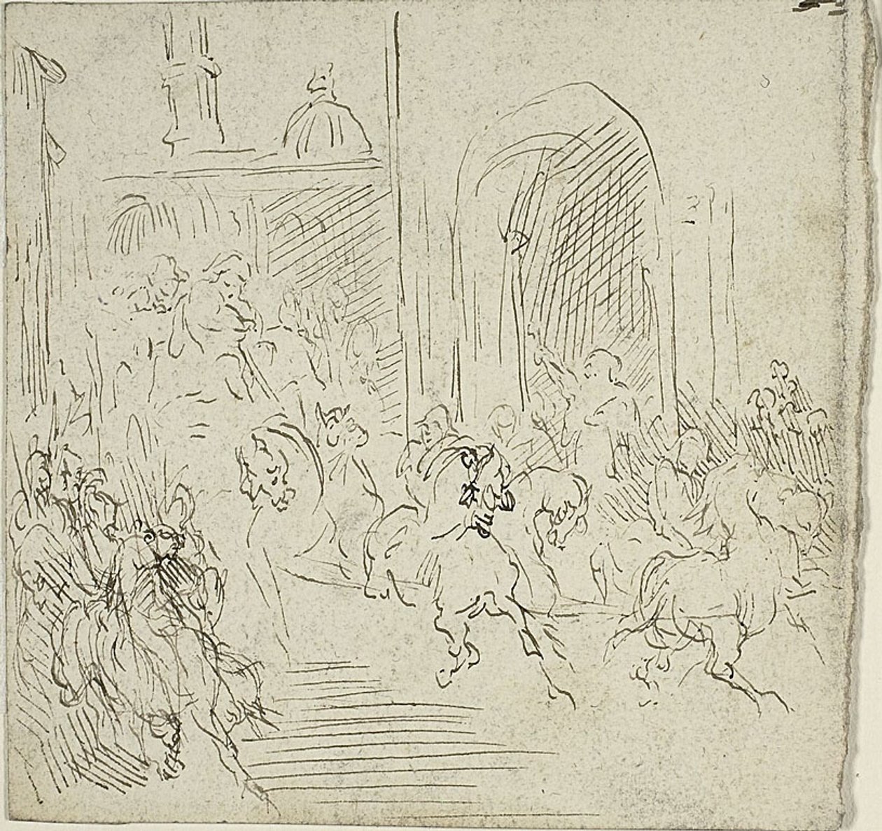 Cena equestre numa cidade de Jean Baptiste Carpeaux