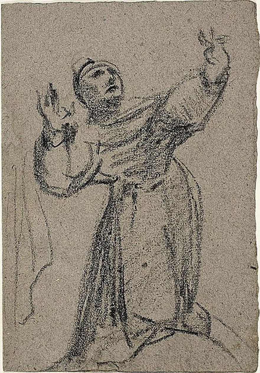 Figura ajoelhada com os braços levantados de Jean Baptiste Carpeaux