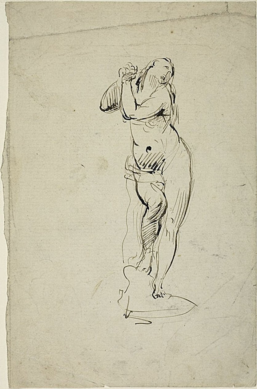 Mulher de pé com as mãos fechadas de Jean Baptiste Carpeaux