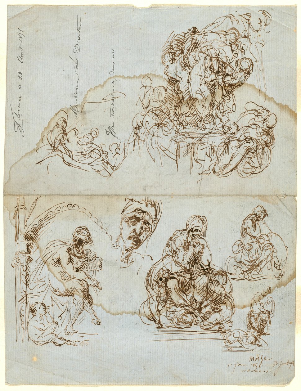 Carta Inacabada com Estudos para o Grupo Ugolino de Jean Baptiste Carpeaux