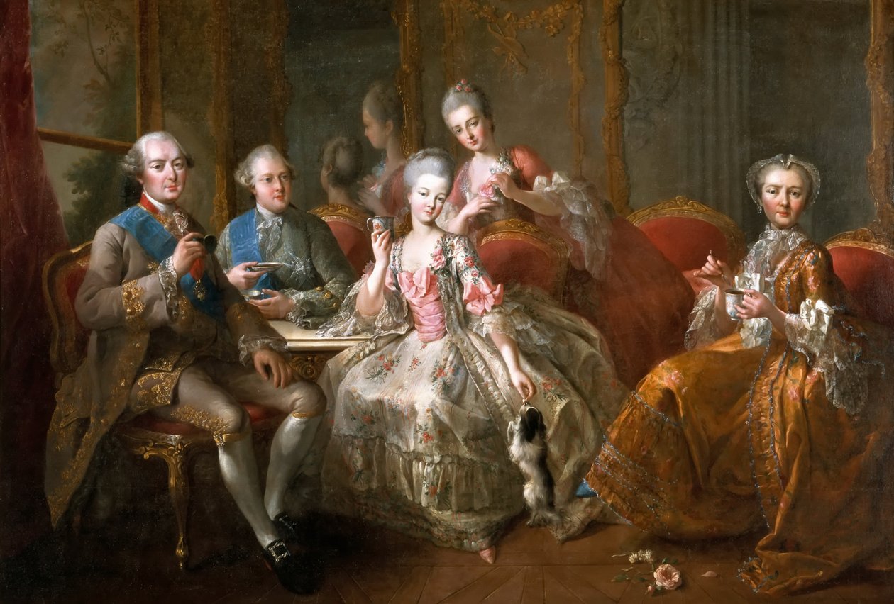A xícara de chocolate A família Penthièvre de Jean Baptiste Charpentier