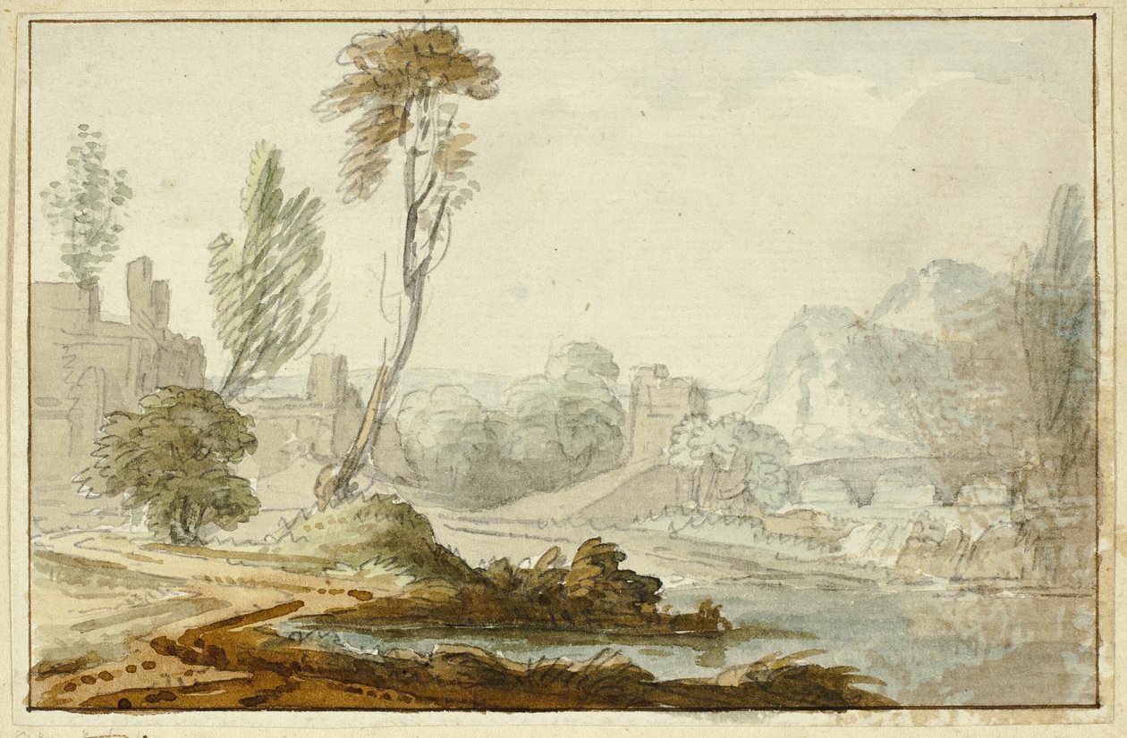 Paisagem idílica de Jean Baptiste Claude Chatelain