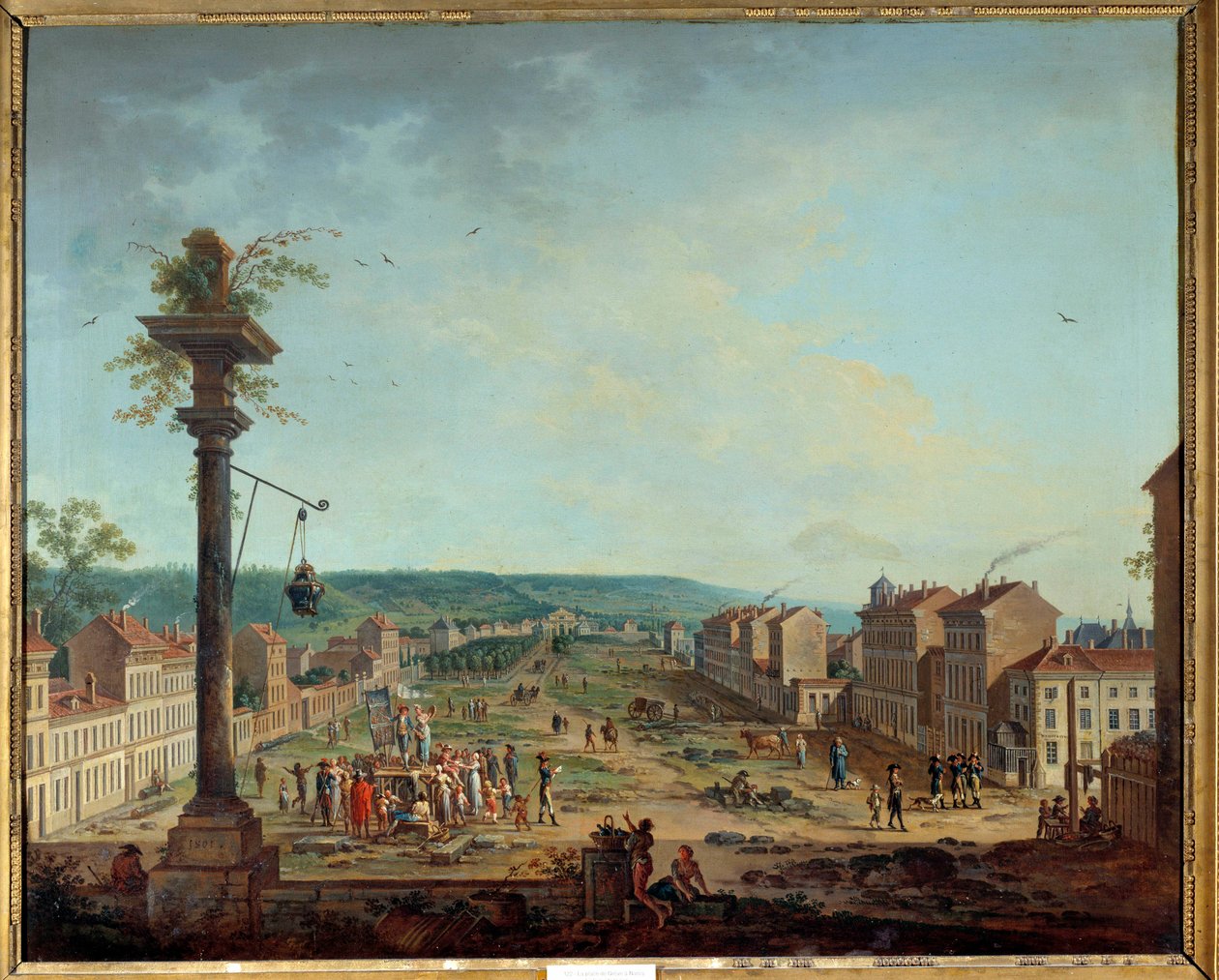 O lugar de Greve em Nancy. Pintura de Jean Baptiste Claudot (1733-1805) de Jean Baptiste Claudot