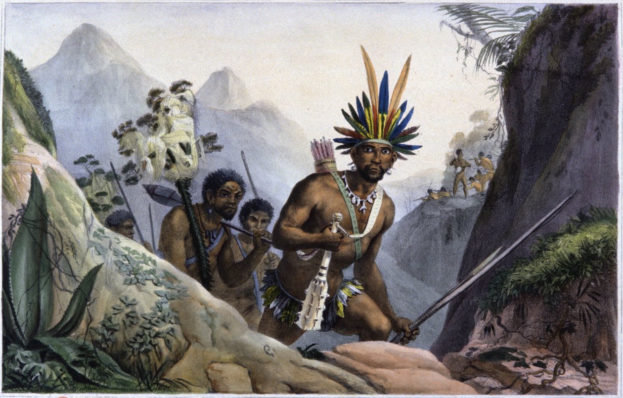 Brasil: Tribo indígena da montanha de Jean Baptiste Debret