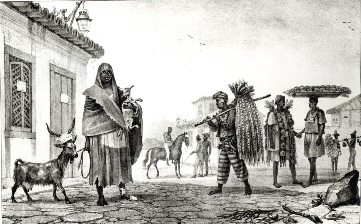 Casa para alugar, cavalo e cabra para venda, de &39;pitoresca e histórica viagem no Brasil&39;, de Jean Baptiste Debret