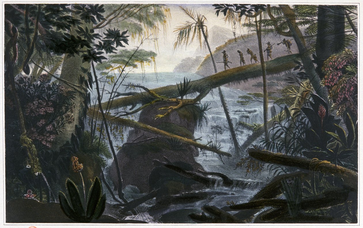 Índios que atravessam o rio Parahiba de Jean Baptiste Debret