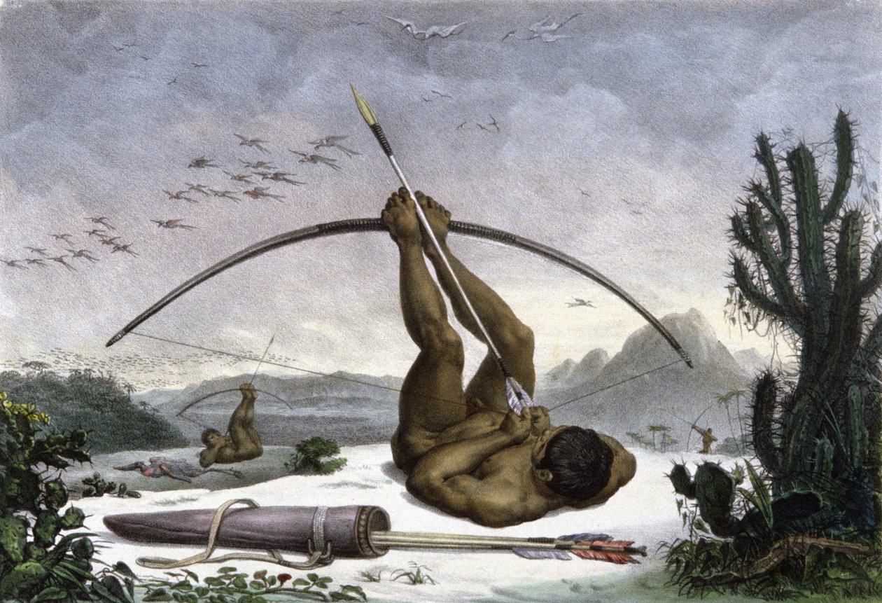 Índios a puxar o arco de Jean Baptiste Debret