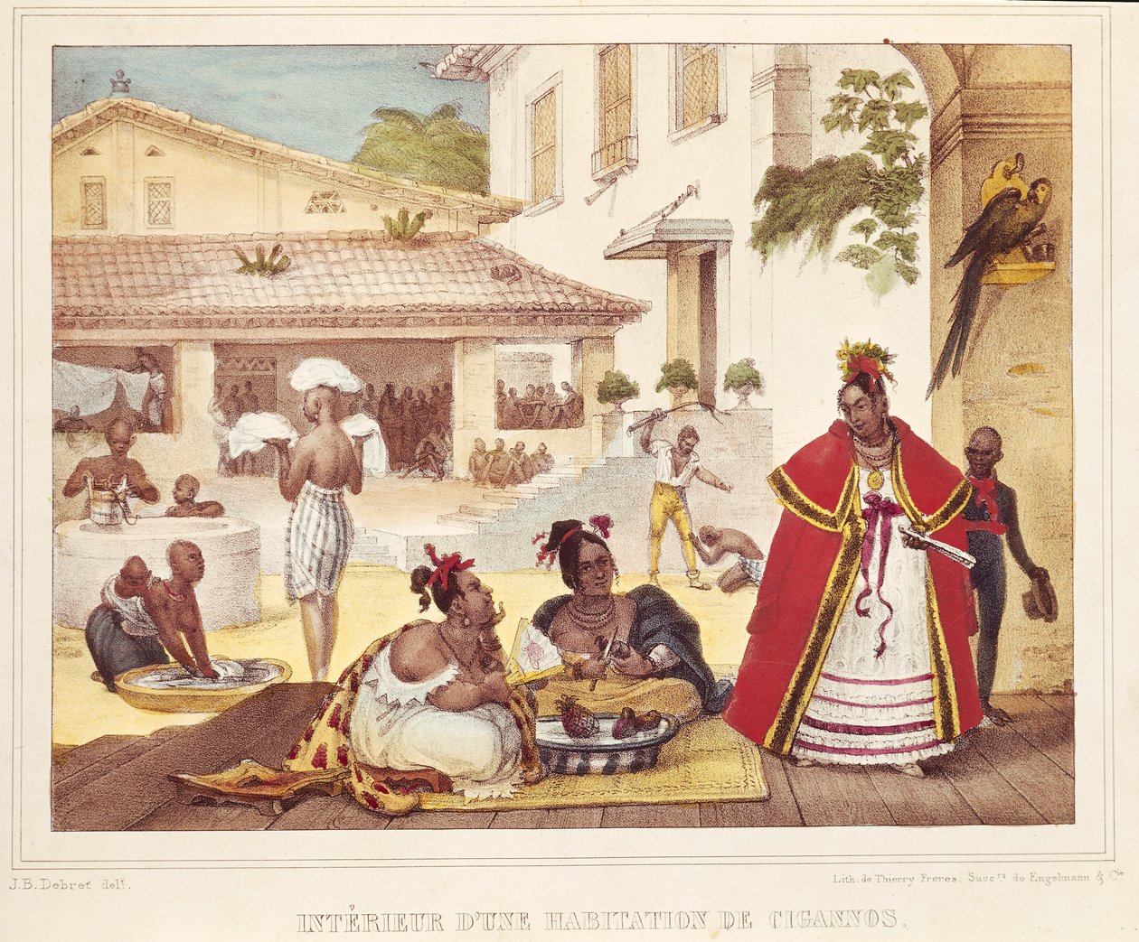 Interior da casa de um cigano, Brasil de Jean Baptiste Debret