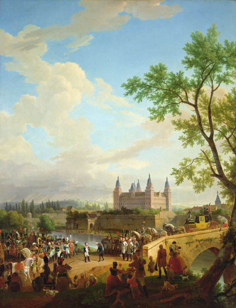 Napoleão e Barão von Dalberg, Aschaffenburg, 2 de Outubro de 1806 de Jean Baptiste Debret
