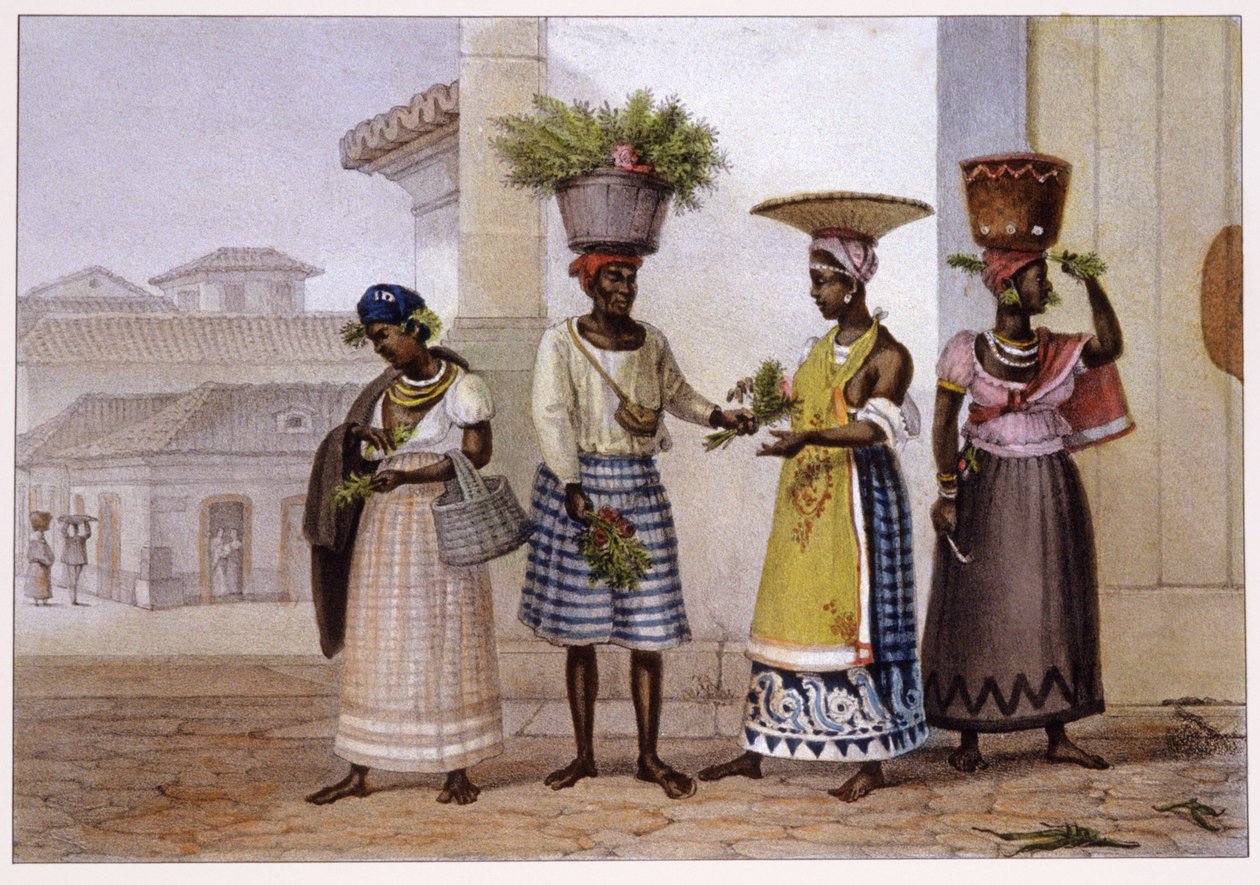 Vendedores de grama. 1839 (litografia) de Jean Baptiste Debret
