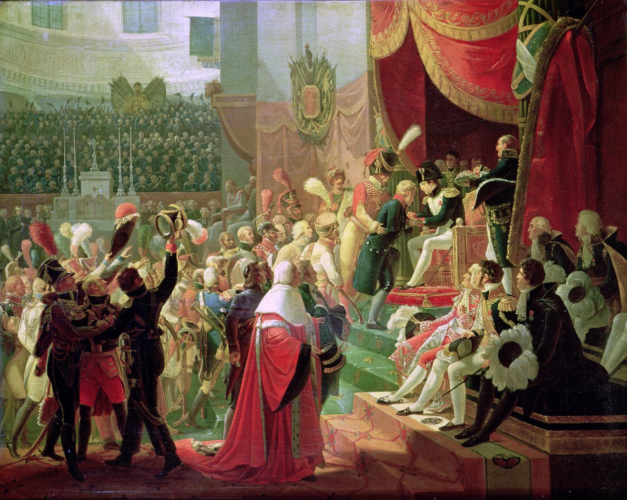 A Primeira Distribuição de Cruzes da Legião de Honra na Igreja dos Inválidos, 14 de julho de 1804, 1812 de Jean Baptiste Debret