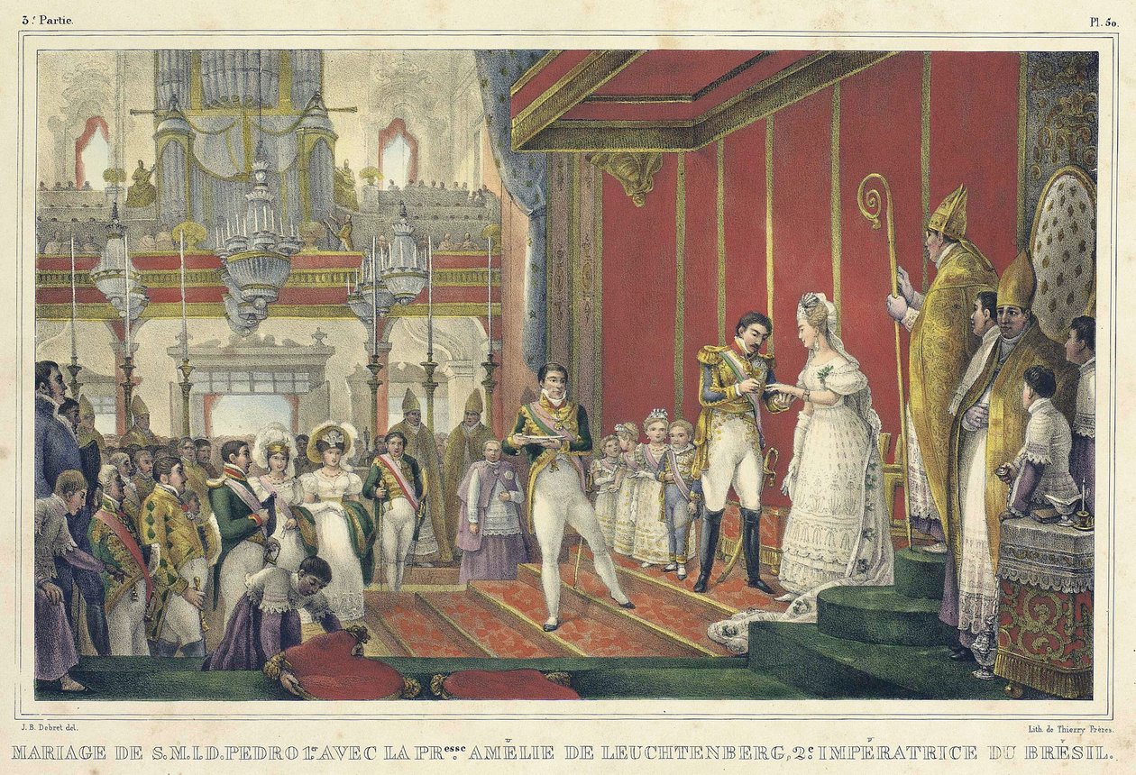 O Casamento de Amelie de Leuchtenberg (Amelie de Leuchtenberg) de Jean Baptiste Debret