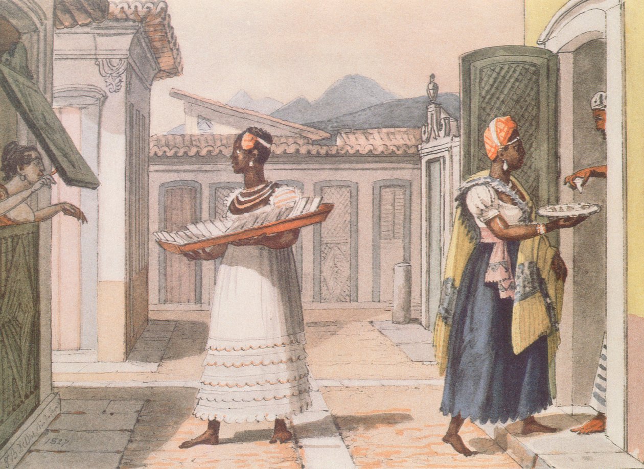 Viajantes de viagem no Rio de Janeiro em 1827, da &39;Viagem Pitoresca e Histórica no Brasil&39;, 1839 de Jean Baptiste Debret