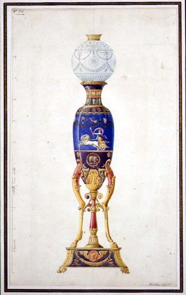 Design para uma Lâmpada de Porcelana de Jean Baptiste Dedeban