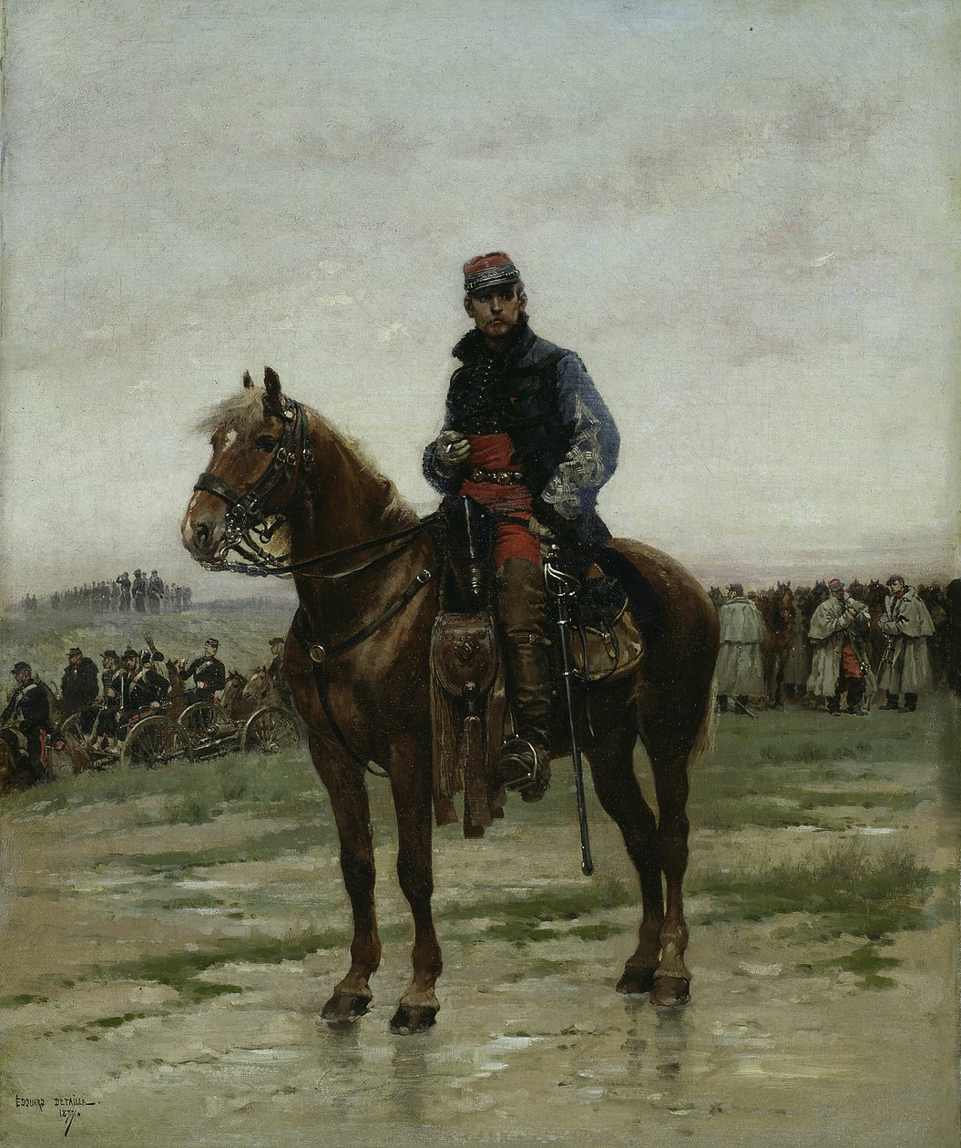 Um Oficial Montado, 1877. de Jean Baptiste Edouard Detaille