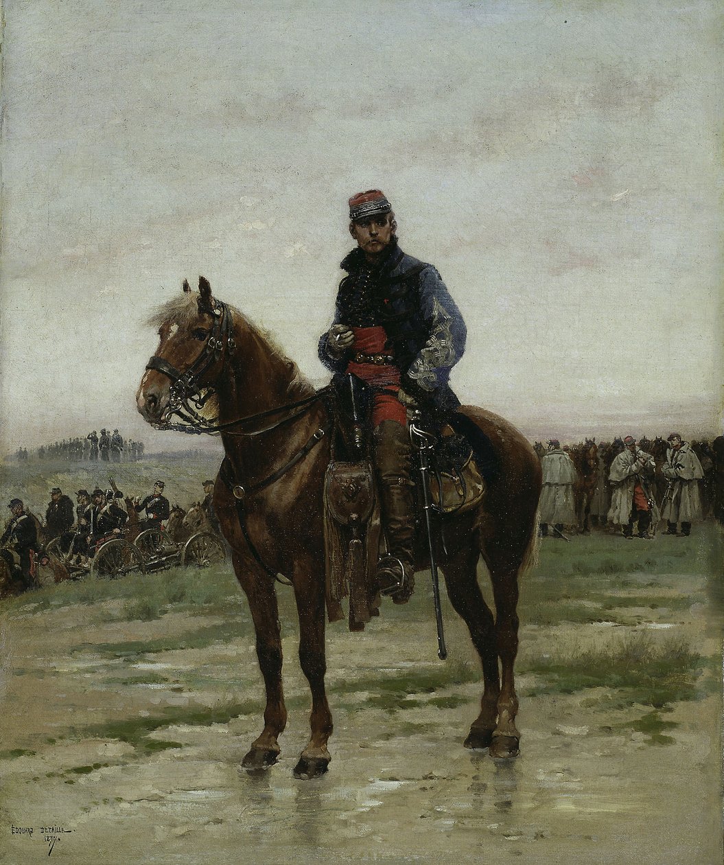 Um oficial montado, 1877 de Jean Baptiste Edouard Detaille