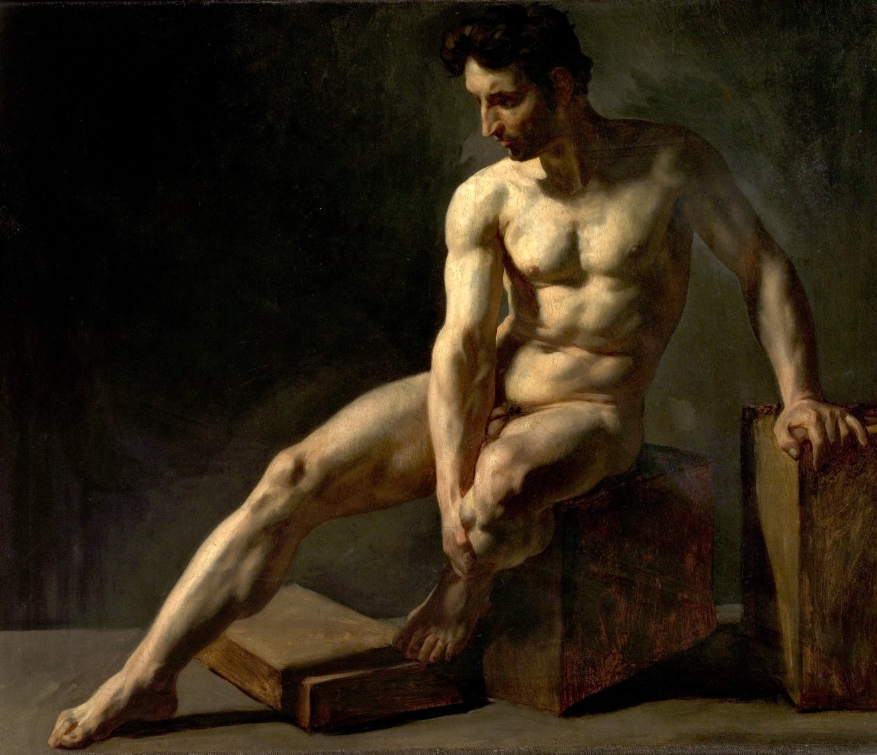 Nu masculino sentado de Jean Baptiste Edouard Detaille