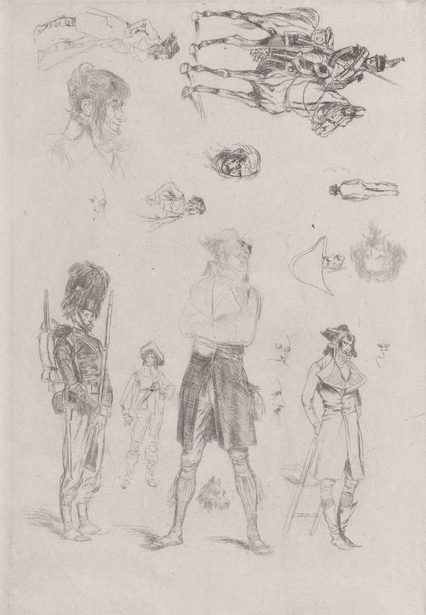 Folha de esboços Folha de esboços, 1868. de Jean Baptiste Edouard Detaille