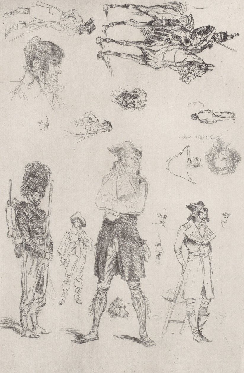Folha de esboços Folha de esboços, 1868. de Jean Baptiste Edouard Detaille