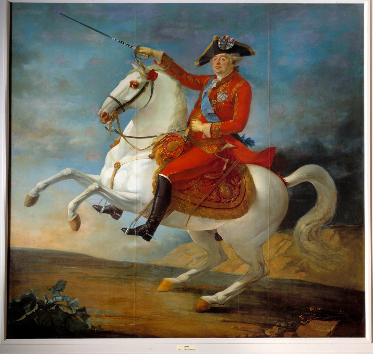 Retrato equestre de Luís XVI (1754 - 1793). Pintura de Jean Francois Carteaux (1751-1813) de Jean Baptiste Francois Carteaux