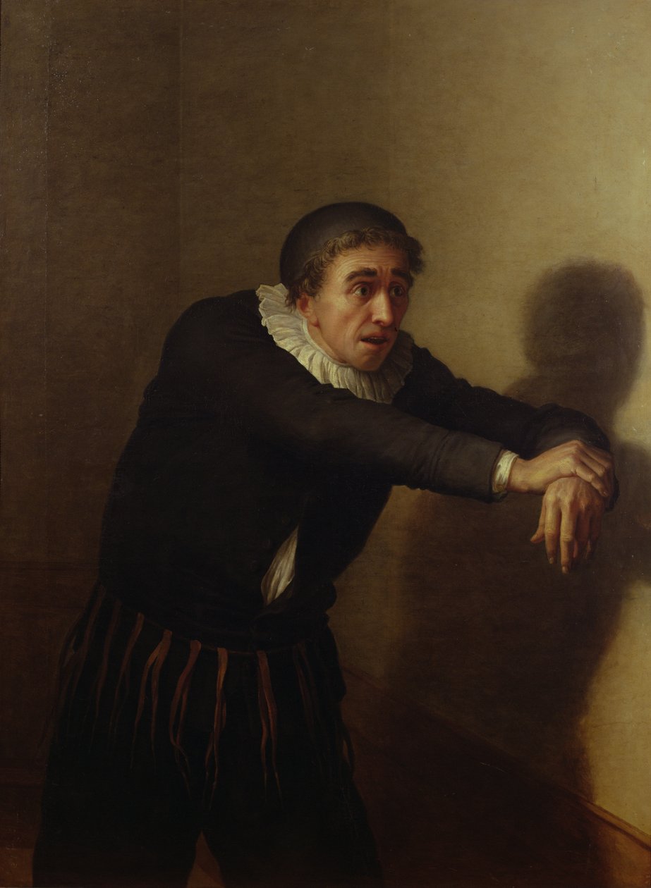 O ator Grandmesnil (fl.1790) como Harpagon em &39;The Miser&39; de Jean Baptiste Francois Desoria