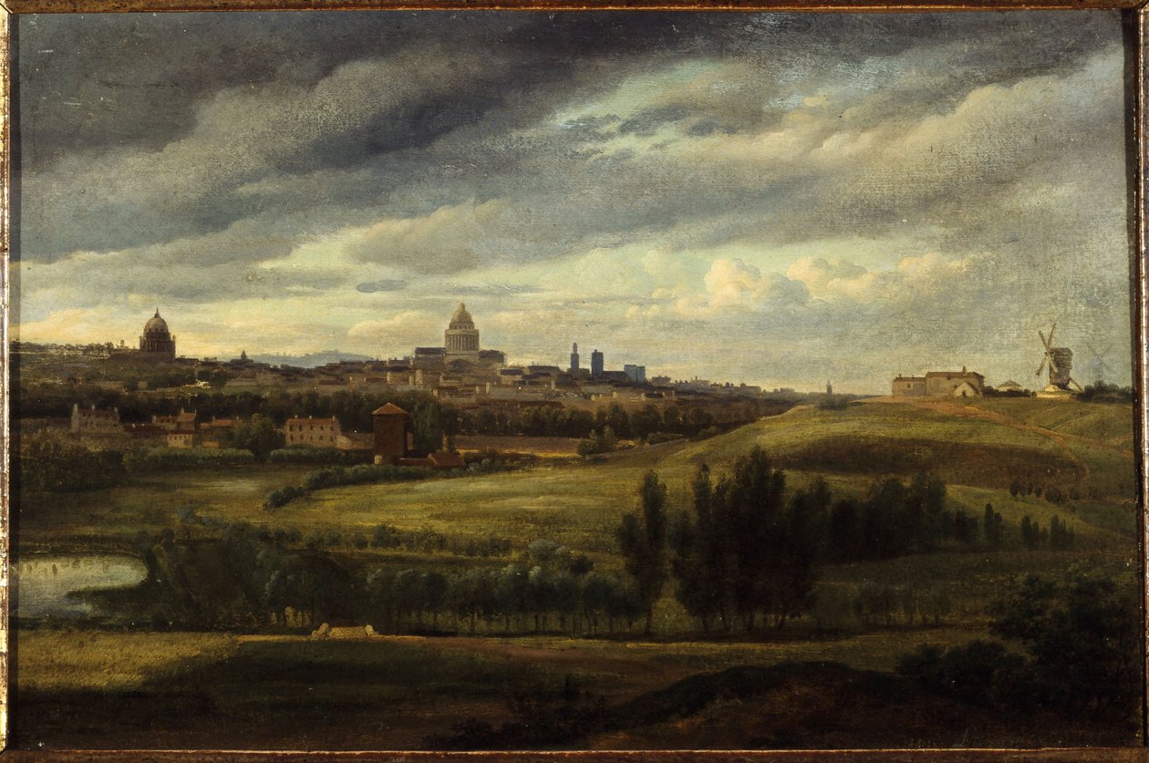 Vista de Paris, tirada das alturas de Gentilly, em 1815 (pintura) de Jean Baptiste Gabriel Langlace