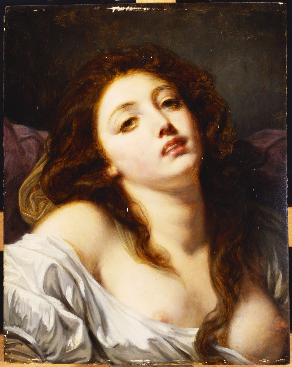 Uma jovem, comprimento do busto de Jean Baptiste Greuze