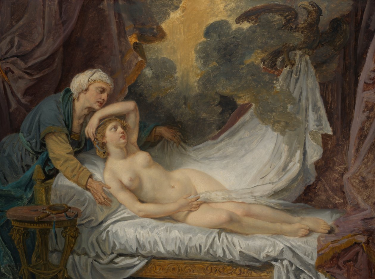 Aegina Visitado por Júpiter, ca. 1767-69. de Jean Baptiste Greuze