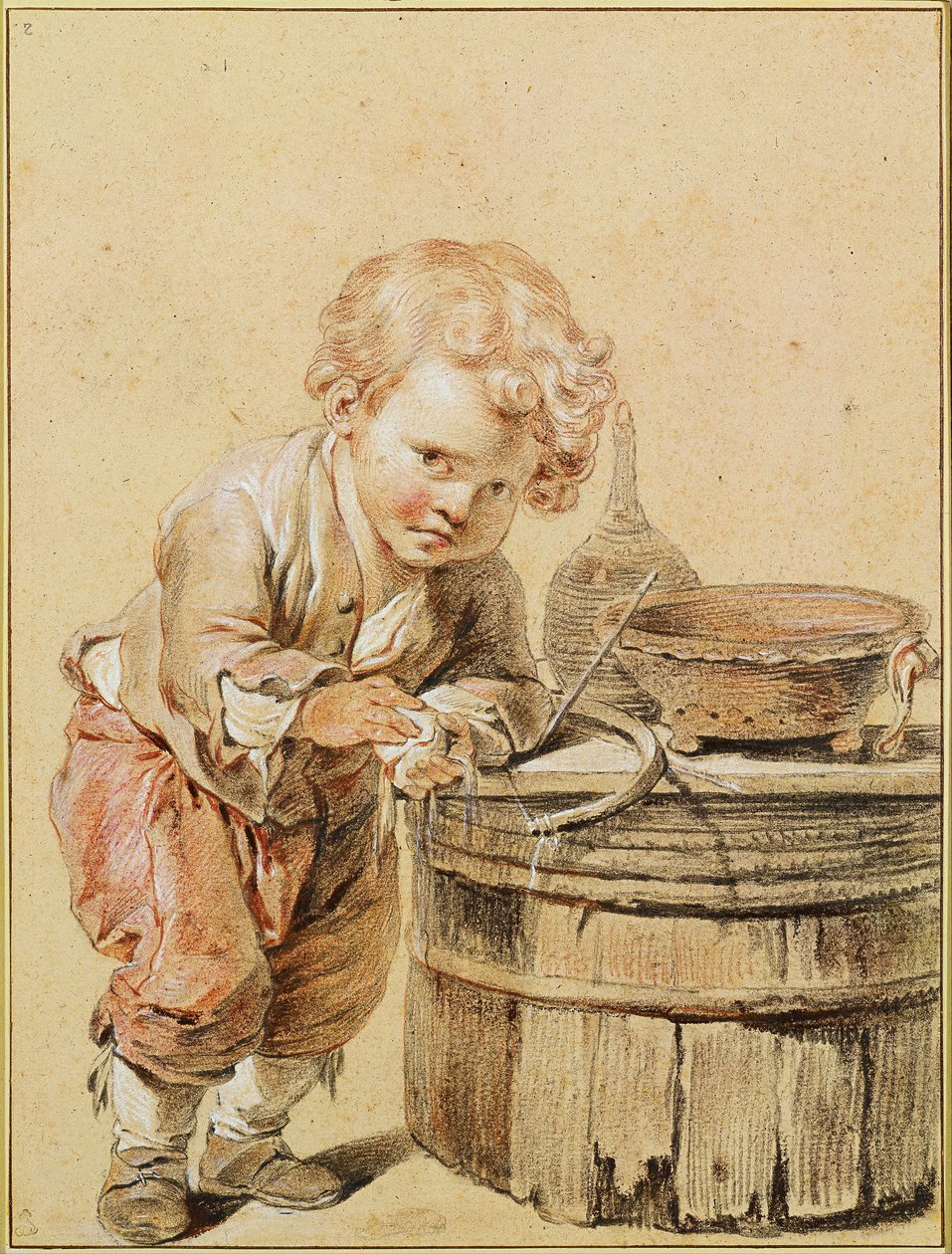 Menino com um ovo quebrado, ca 1756 de Jean Baptiste Greuze