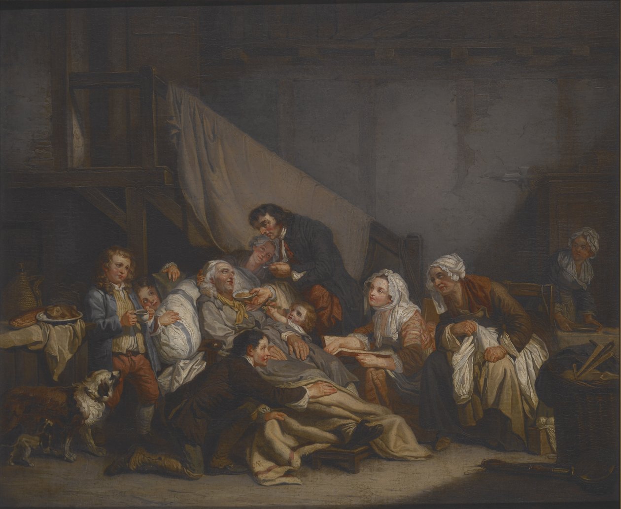 Morte de um homem idoso (óleo sobre tela) de Jean Baptiste Greuze