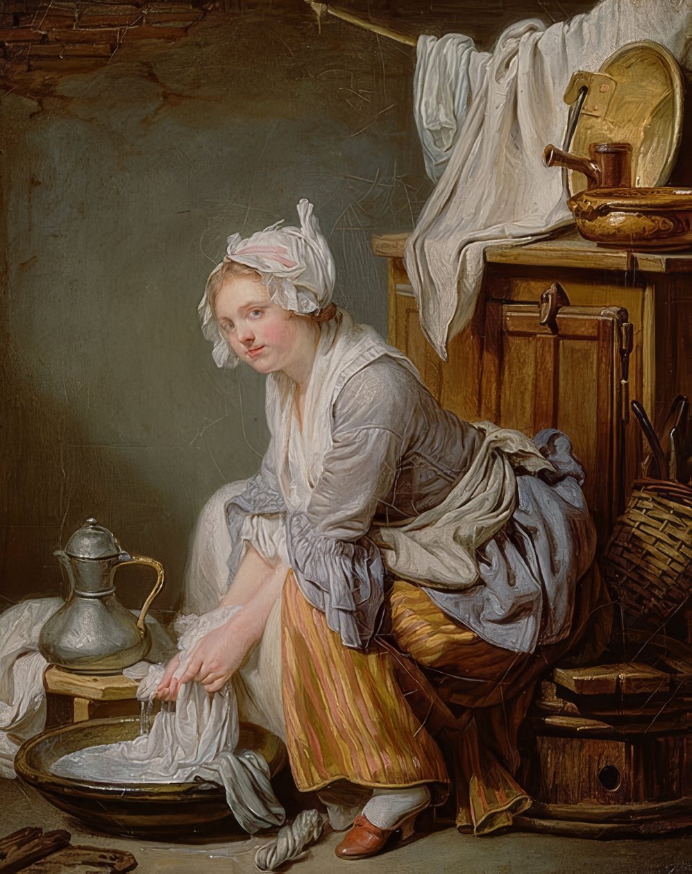 A lavadeira (La Blanchisseuse). 1761 de Jean Baptiste Greuze