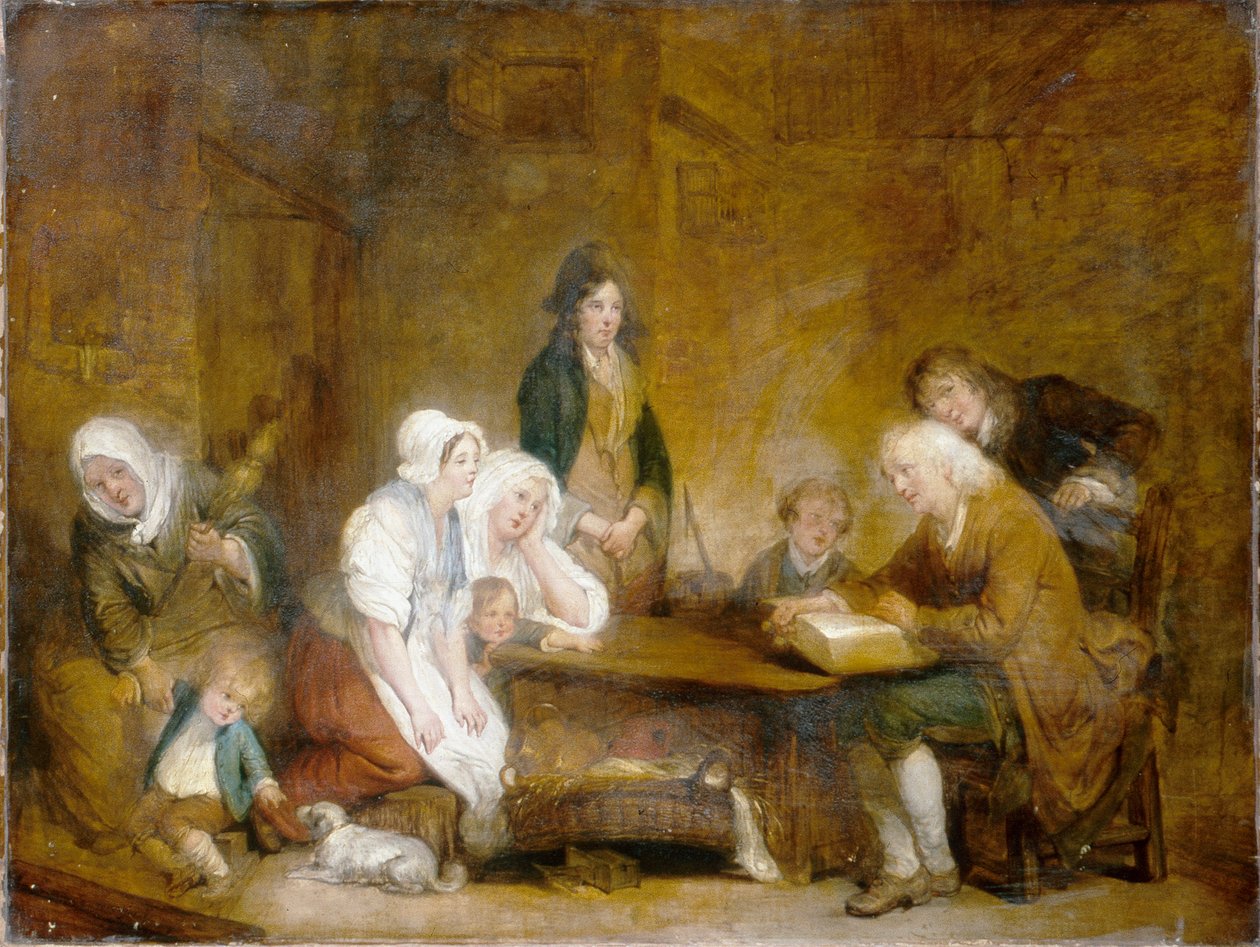 Adoração em família, c.1800 (óleo sobre tela) de Jean Baptiste Greuze