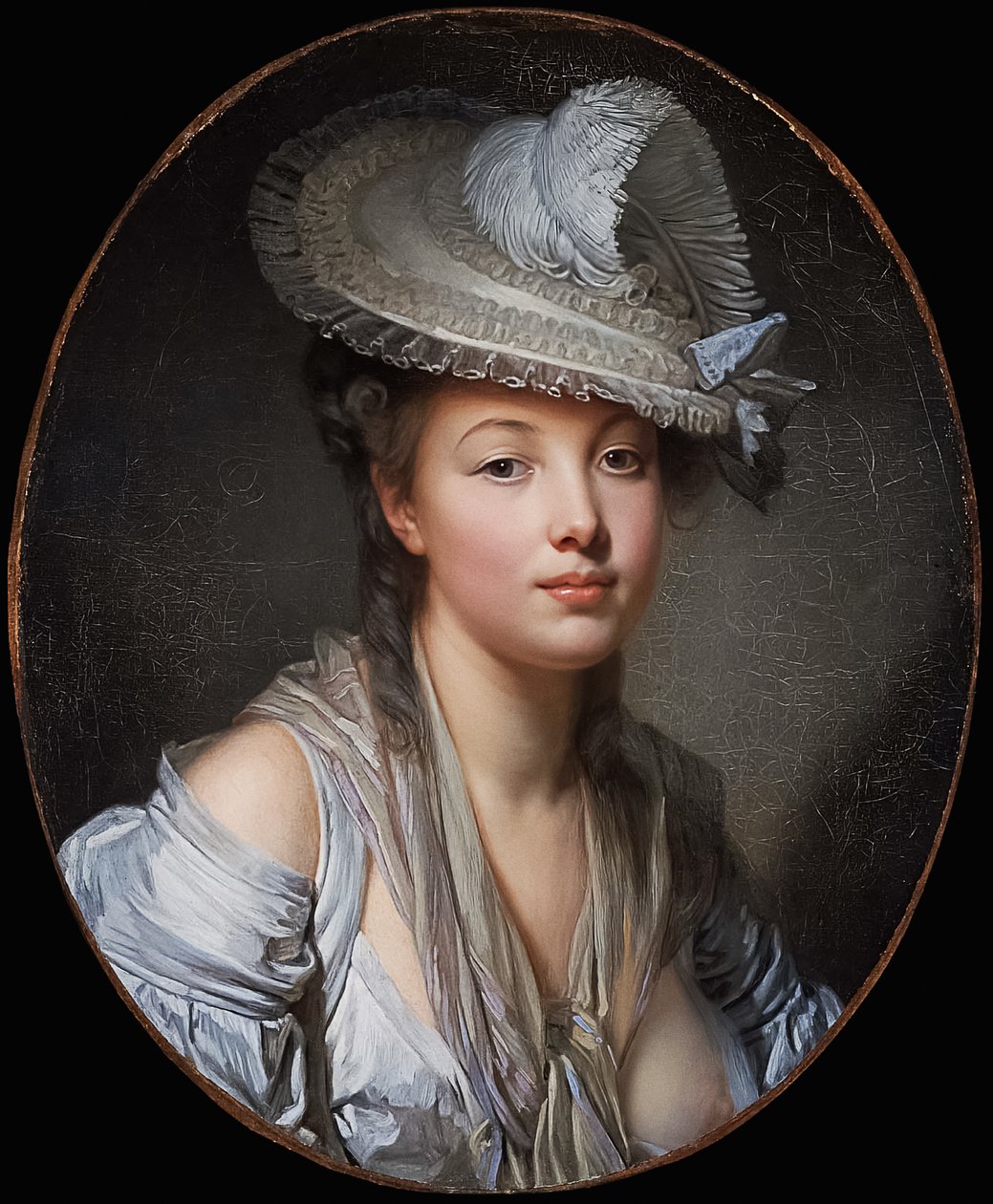 Francês: Le Chapeau blanc O Chapéu Branco de Jean Baptiste Greuze