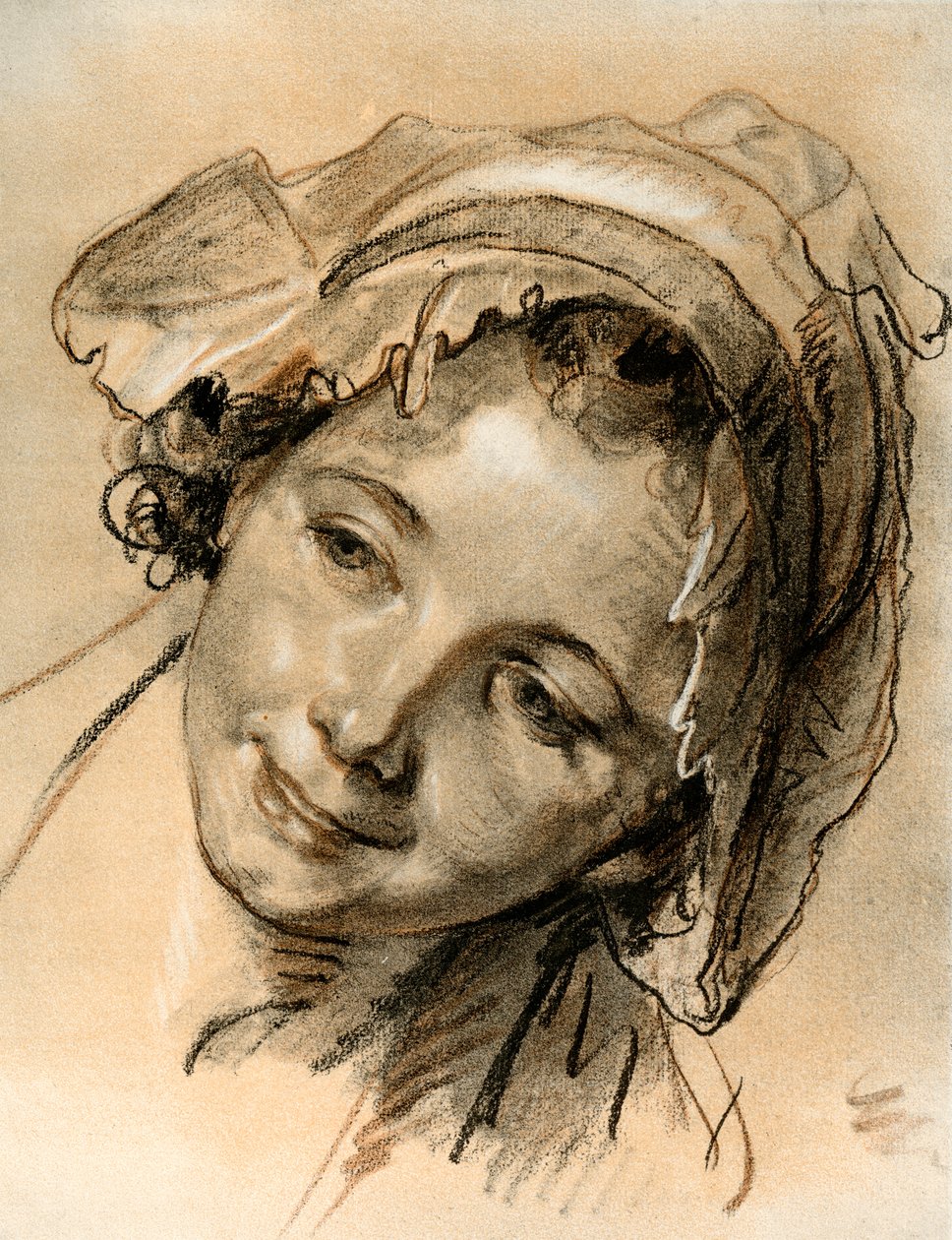Estudo principal de uma menina de Jean Baptiste Greuze