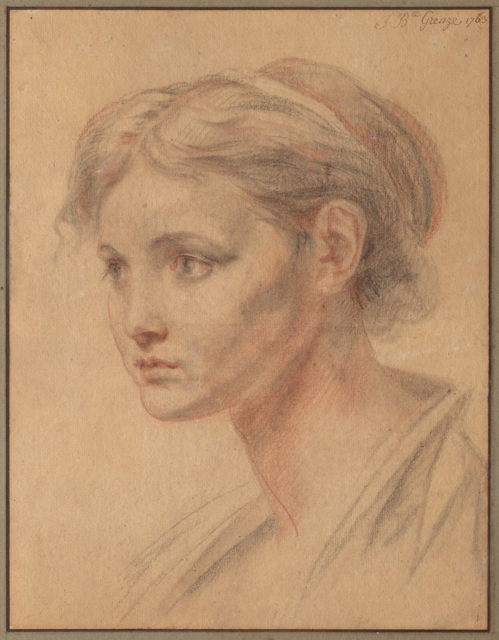 Cabeça de uma menina de Jean Baptiste Greuze